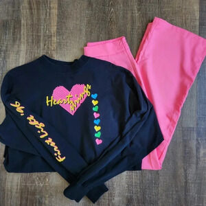 Nasty Gal Barbiecore 90's Outfit Sweatshirt & Hot Pink Wide Leg Trouser Pants